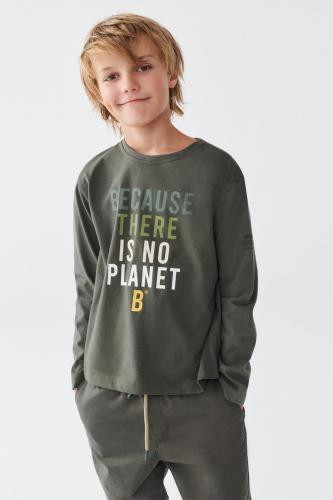 Ecoalf παιδική μπλούζα με lettering print 
